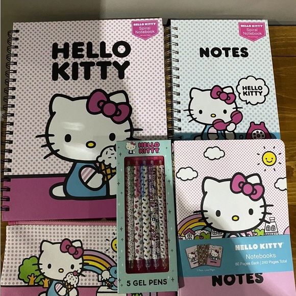 Hello kitty notebooks pencils and pencil case set of 5 - Picture 1 of 1